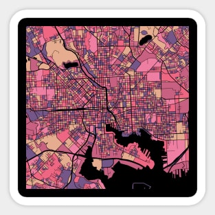 Baltimore Map Pattern in Purple & Pink Sticker